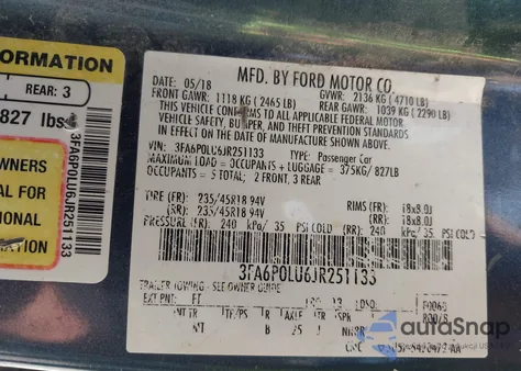 2018 Ford Fusion Hybrid Se from USA, damaged, VIN 3FA6P0LU6JR251133